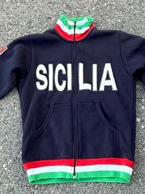 Vintage Y2K Sicilia Dark Blue Zip-up Jacket- Size Small